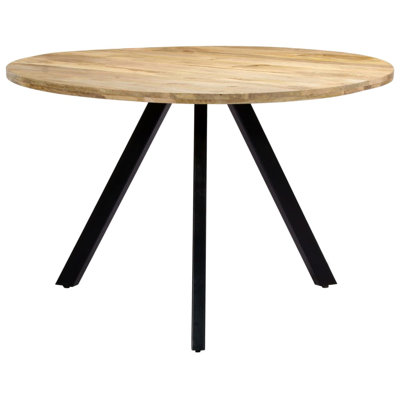 Cublington Mango Round Wood Top Dining Table