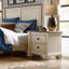 Table de chevet de style transitionnel rustique 1pc avec 2 tiroirs au fini blanc antique et meubles de chambre brun rosé-149167042