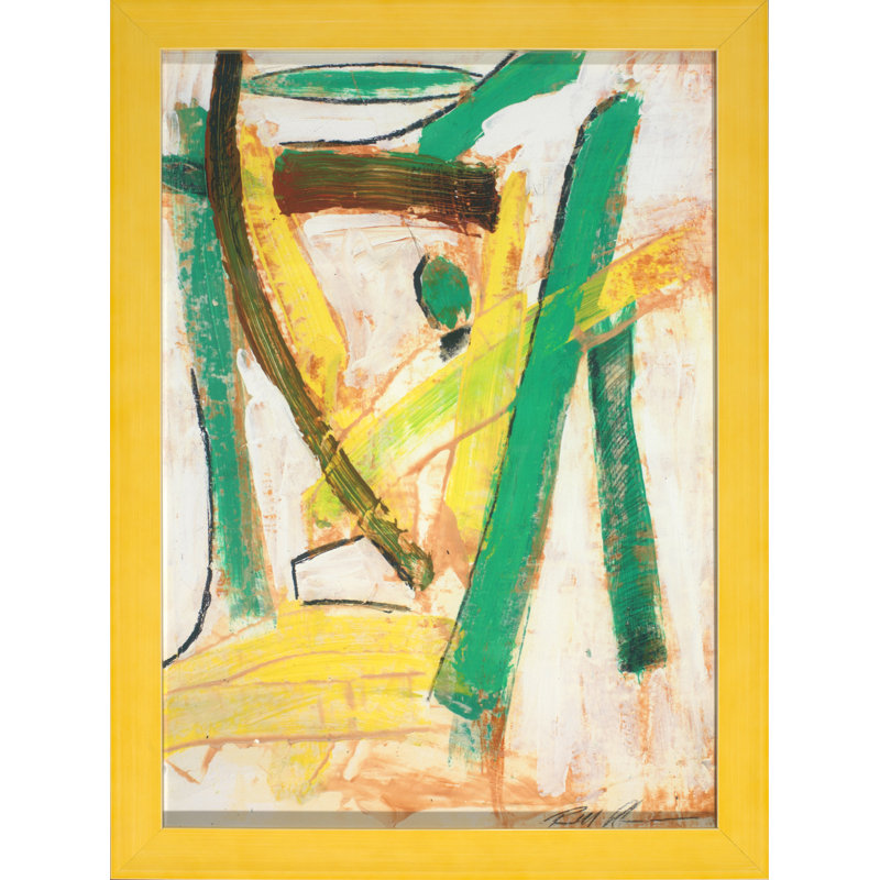 «Front Wall Abstract 20 - Orange» par Robert Robinson - reproduction de photo encadrée sur papier