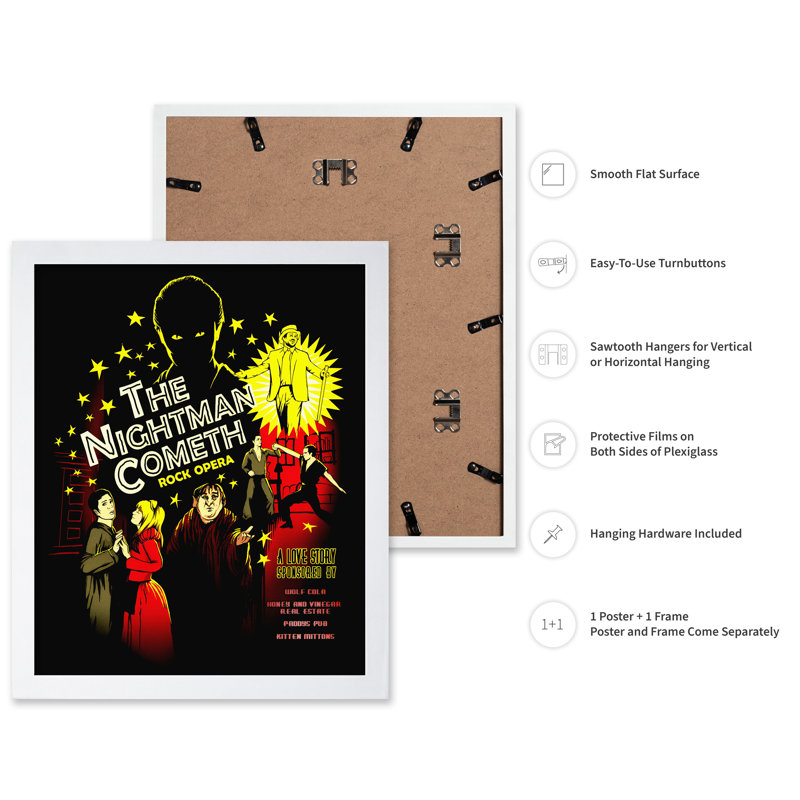 Nightman Cometh, Affiche, H 24 po x l 32 po, Encadrement blanc