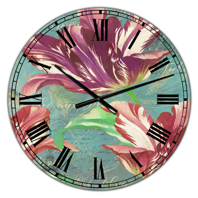 Horloge murale surdimensionnée à tulipes rétro à Paris