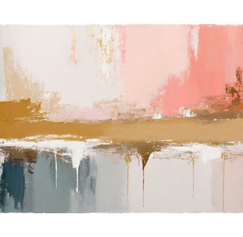 «Over débordement» par Stephen Chambers - impression sur toile tendue, H 26 po x l 32 po x P 1,5 po
