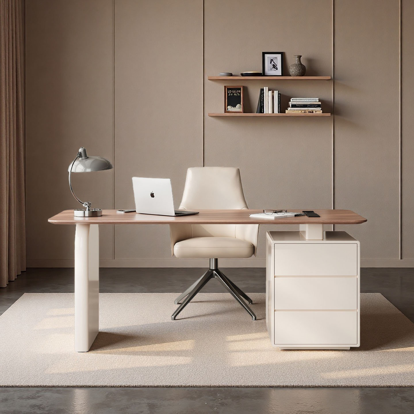 Hokku Designs Mid-Century Modern Walnut Computer Desk | Wayfair