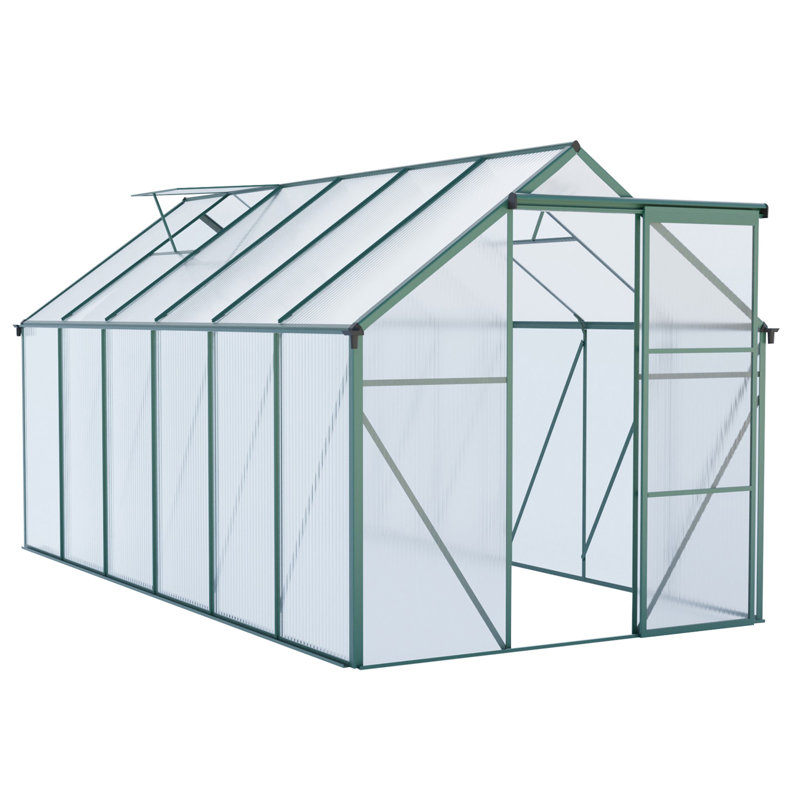 Serre en polycarbonate surélevée 6X12 pi, Vert