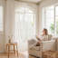 1pièce rideau transparent en tulle transparent blanc pur bricolage-1776736458