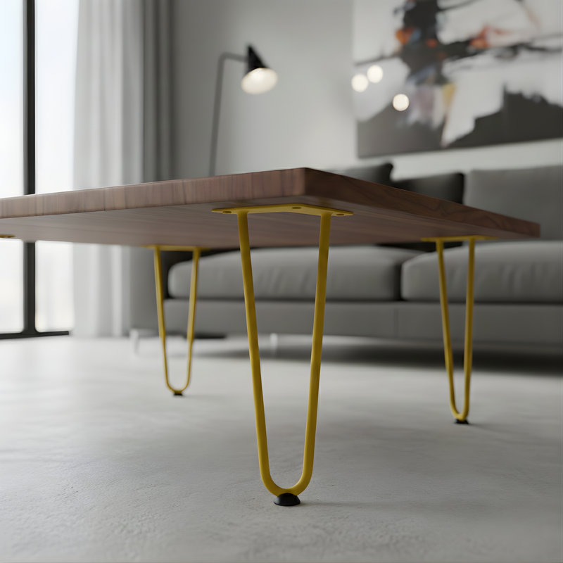 Mid Century Modern Hairpin Furniture Legs, 18" H, Sunflower (Yellow)