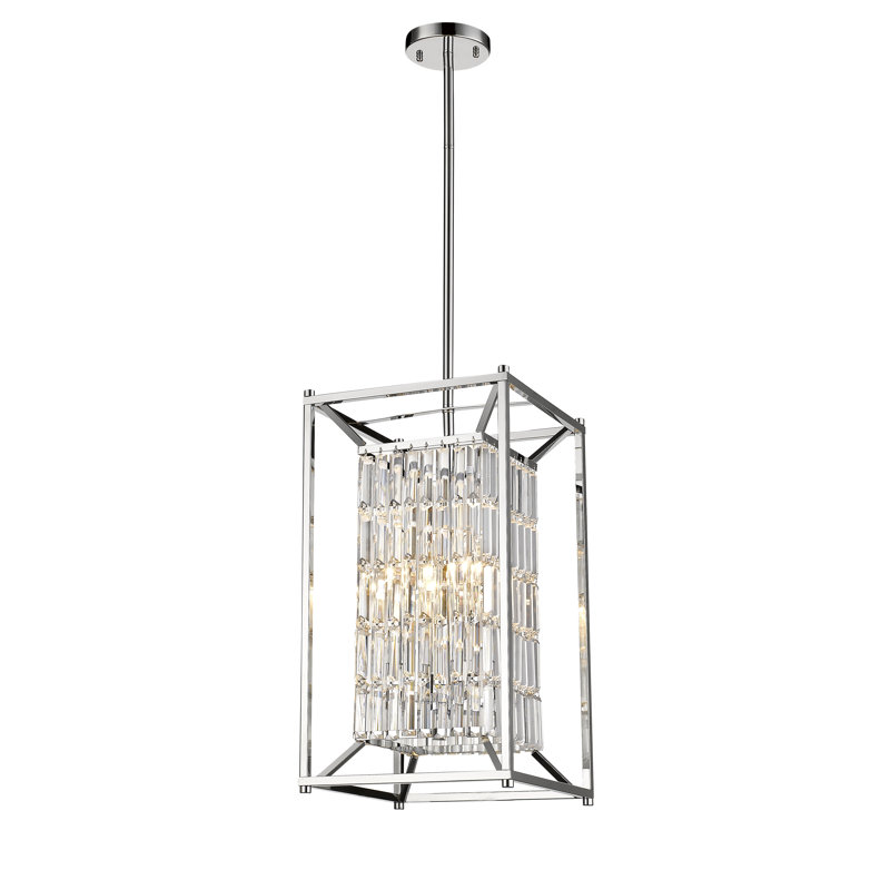 Luminaire suspendu lanterne en cristal 4 lumières Transitional
