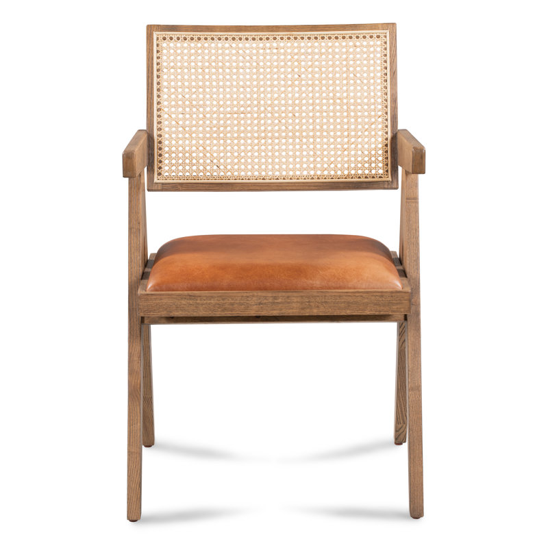 Fauteuil en cuir véritable brun clair Douglas