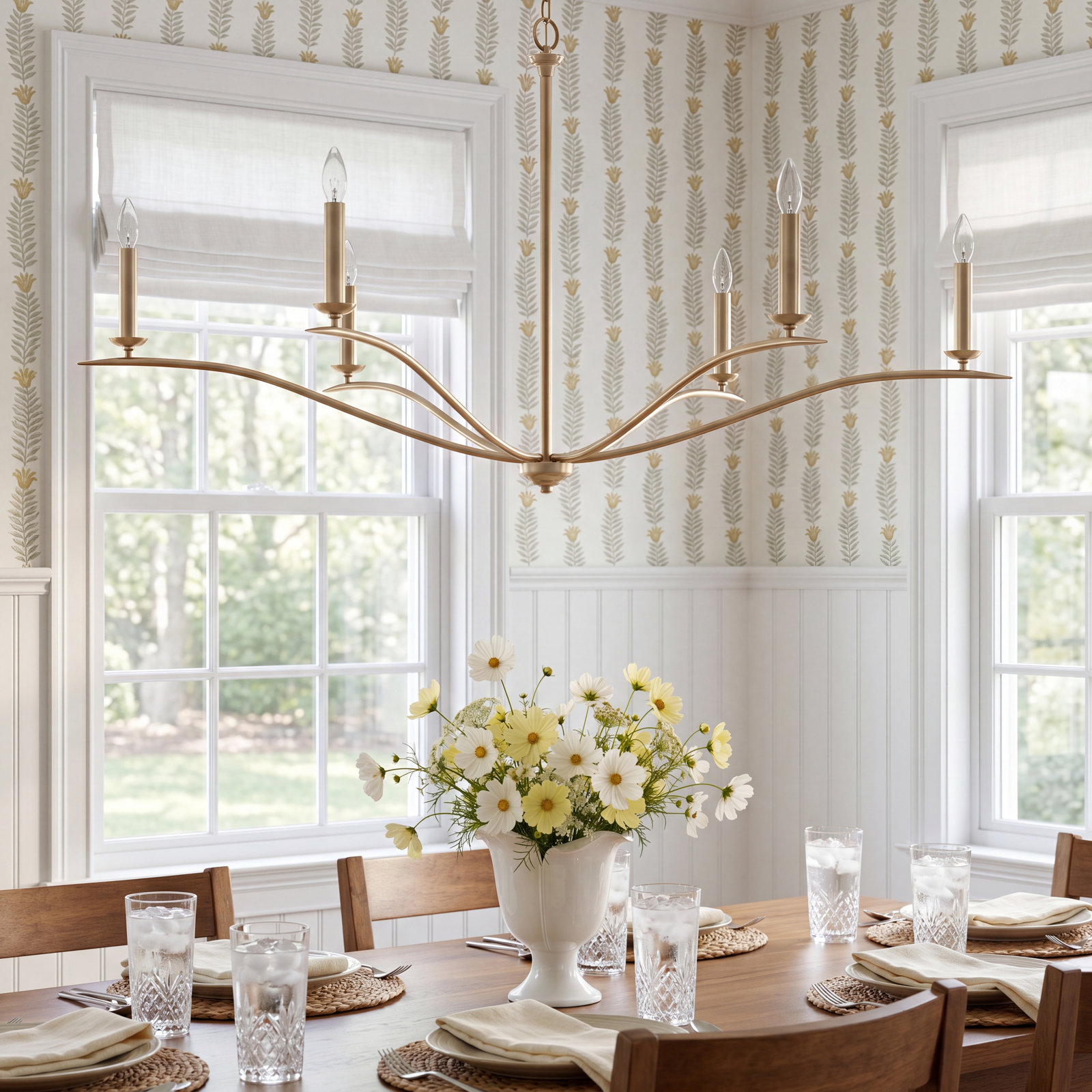 Ensley 6 - Light Dimmable Chandelier, Matte Brass
