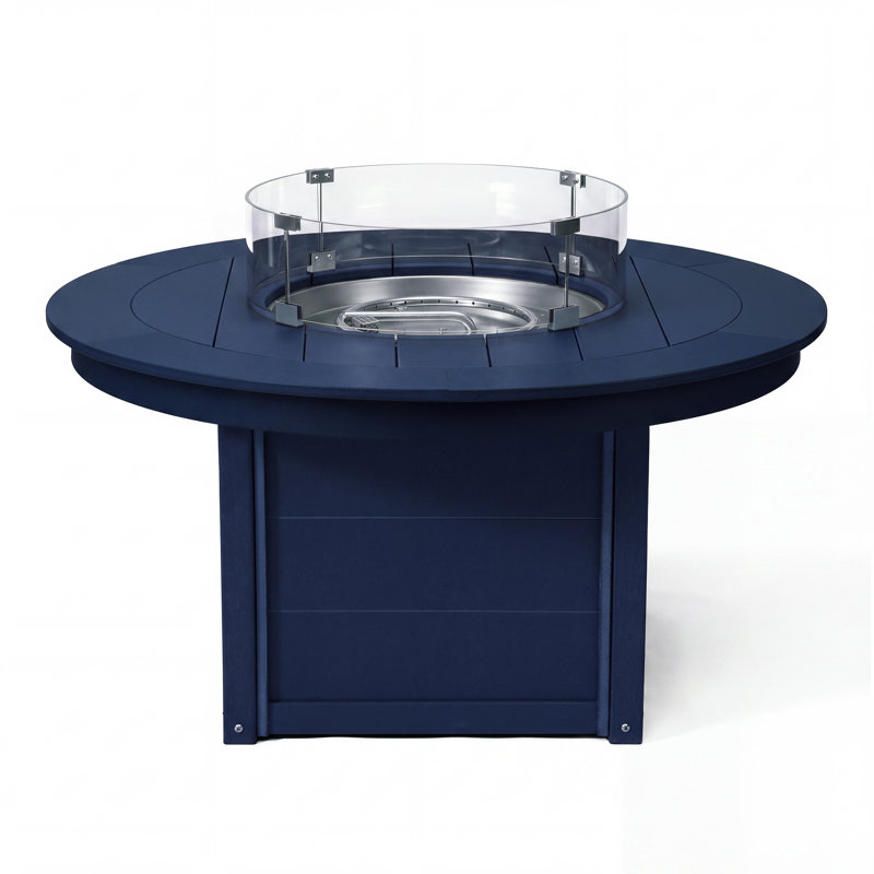 Table ronde pour foyer d'extérieur 47 po, 31.25" H x 47.25" W x 47.25" D, Blue
