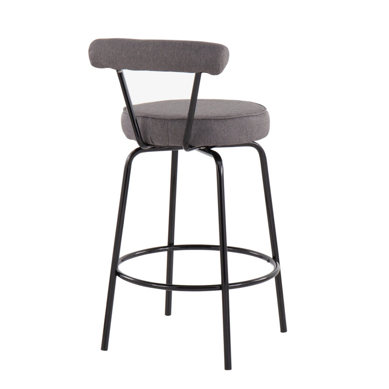 Tabouret de comptoir contemporain, Noir, Gris