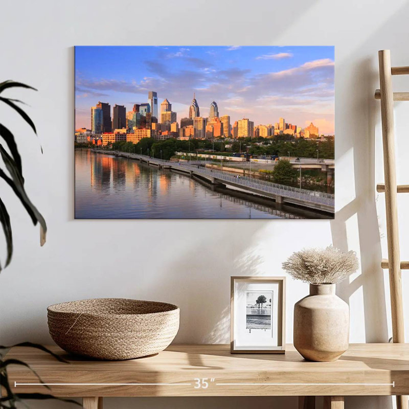 Philadelphia evening skyline Sireci, H 16 po x l 24 po