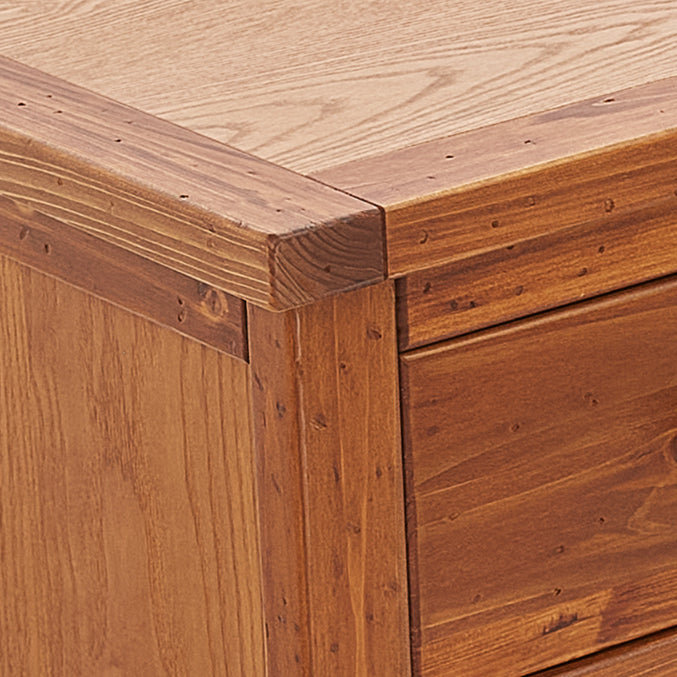 Solid Wood Sideboard (Long), Amber Red