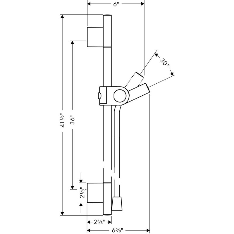 Uno 36" Wall Bar, Chrome
