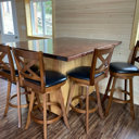 Taylor & Logan Francis Classic Sgabello Girevole Da Banco: Legno Di Rovere Anticato, Seduta In Ecopelle E Poggiapiedi