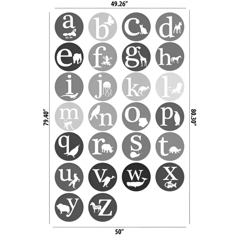 Text & Numbers Non-Wall Damaging Wall Decal, Scheme C