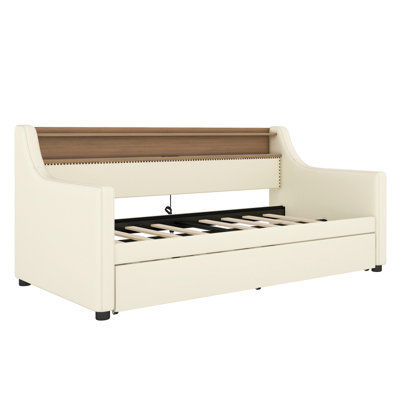 Wingo Upholstered Daybed With Trundle And LED Lights