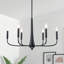 Lustre de 26 po à 6 lumières de style bougie classique / traditionnel noir mat-1285766875