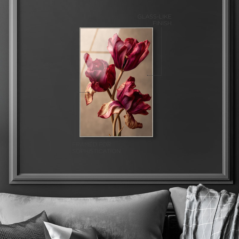 Dark Silk Remains Print by Oliver Gal, 31"H x 46"W, Silver Floater Frame