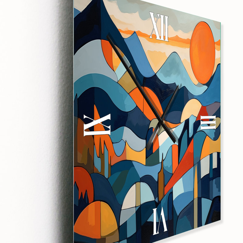 Jantarpa - Horloge murale abstraite Mid-Century, H 40 po x l 30 po x P 1 po
