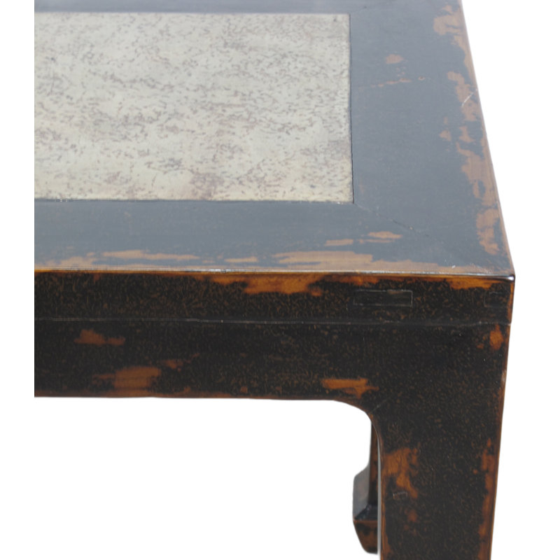 Table de bout Asian Classic, Noir patiné, gris, H 25 po x l 26 po x P 26 po