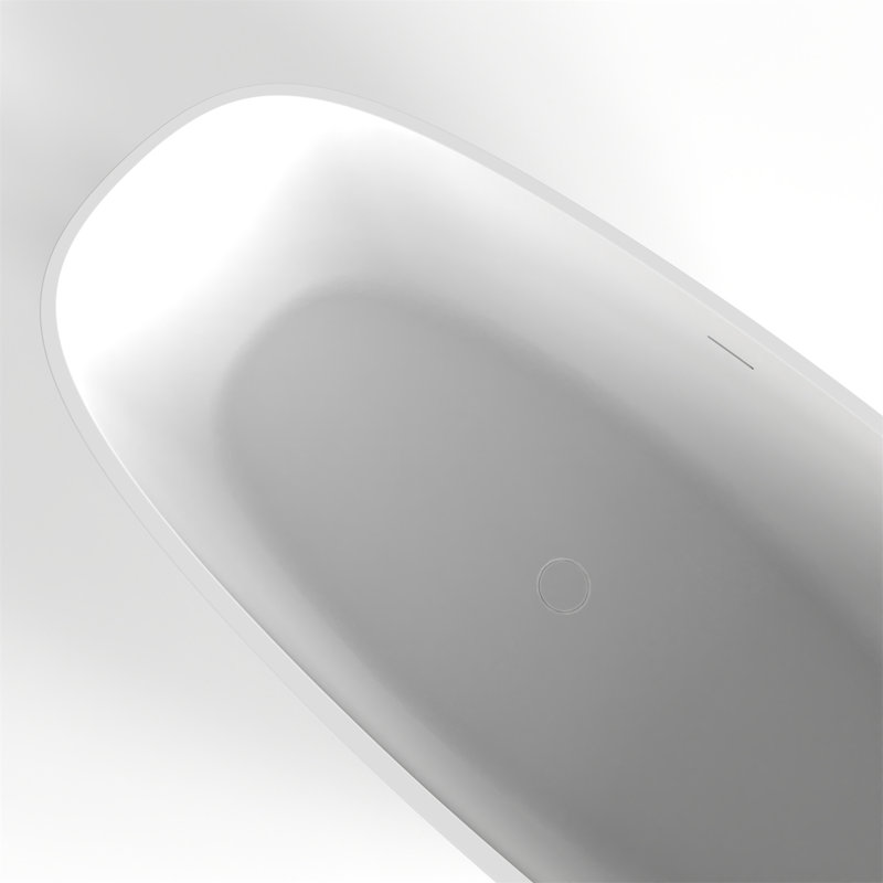 Baignoire de trempage autoportante à surface solide de 66,9 pouces pour salle de bain