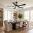 Vaczon 52" Smart Dimmable LED Ceiling Fan, APP and Remote Control, 6 Speeds Reversible DC Motor, 3 Color Lights, Timer, Double-sided Wood Blades, 6"/10" Downrods-1065961185