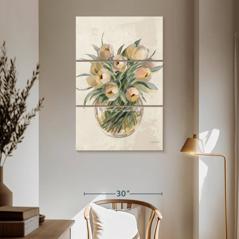 Bouquet de fleurs Harnek Blush - blanc, H 65 po x l 42 po