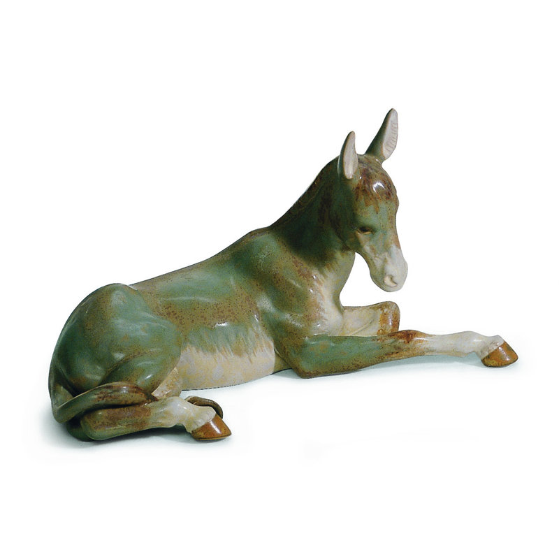 Donkey Figurine, Brown/Blue