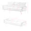 Lit 2 places en velours rose de 72 pouces avec porte-gobelets et garniture cloutée, convient à différentes pièces, mousse haute élasticité, option de réglage à trois positions pour un assemblage facile, structure, sièges moelleux