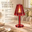 Lampe à bougie en verre cristal Lya de 30 cm avec abat-jour en verre, porte-bougie décoratif pour chandelle chauffe-plat et votive, rouge-1892653116
