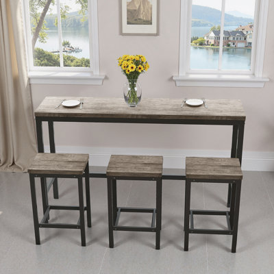 Ensemble de table de salle à manger moderne et fonctionnel avec tabourets confortables, idéal pour les réunions de famille et divers espaces domestiques