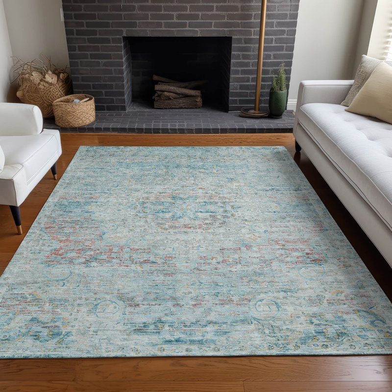 Tapis ciel intérieur / extérieur lavable à la machine Claudian ACN1636, Rectangle 9 pi x 12 pi