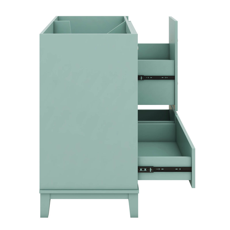 Meuble-lavabo 36 po sans lavabo, armoire de salle de bain autoportante en bois avec 3 tiroirs, une armoire, chargement USB
