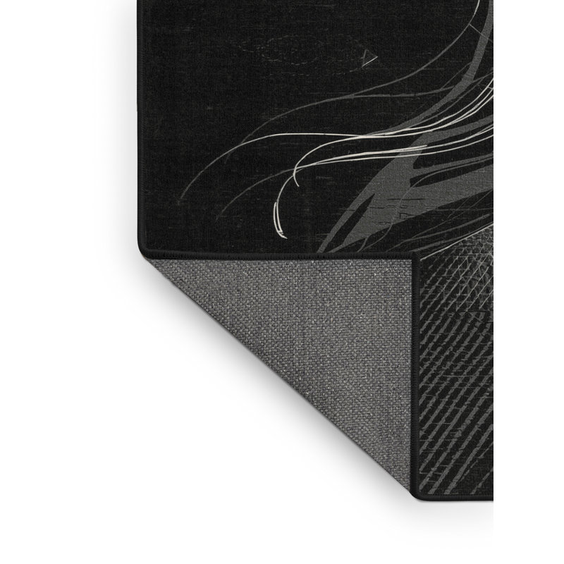 Tapis moelleux moelleux à motif abstrait moderne et contemporain Vega Banshee, 5 x 7