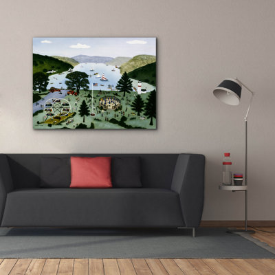  «Lake Front Carnival» par C Munro, art mural sur toile, 54 po x 40 po