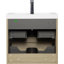 Meuble-lavabo flottant 24 po avec lavabo, meuble de rangement mural moderne, lavabo en résine, tiroirs à fermeture en douceur-116332383