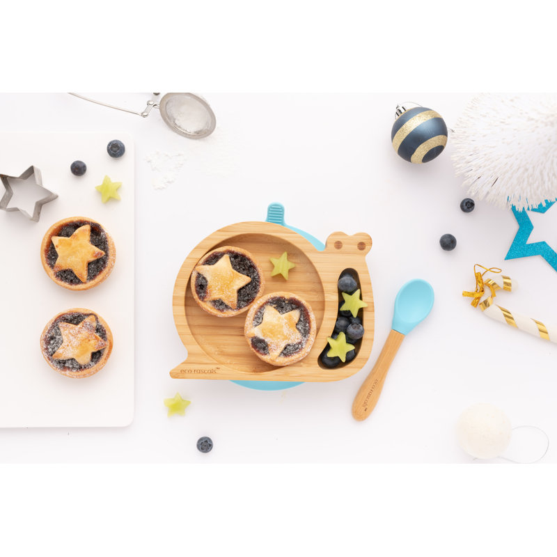 Bamboo Snail Plate Gift Set, Blue