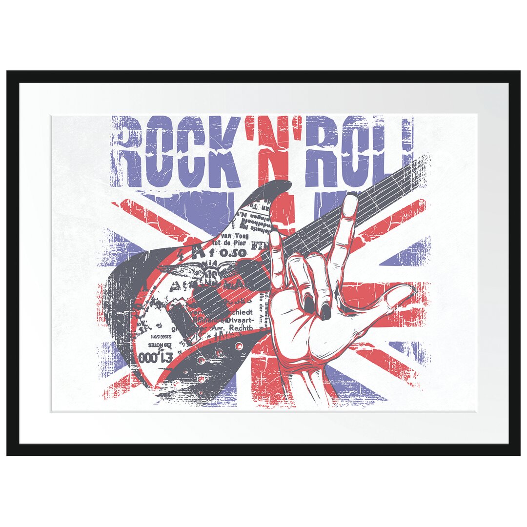 Gerahmtes Poster Rock N Roll Light