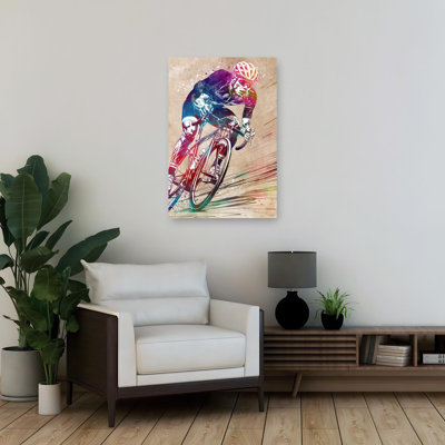 «Racing Cyclist Energy», art mural contemporain coloré et vibrant