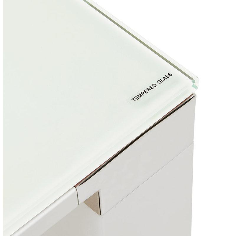 Jerelly Glass Top Writing Desk, Black, 74cm H x 200cm W x 100cm D