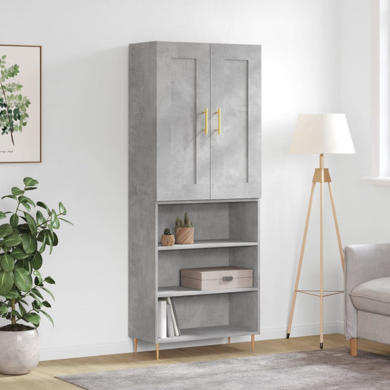 Ashville 69.5cm Sideboard, Concrete Grey