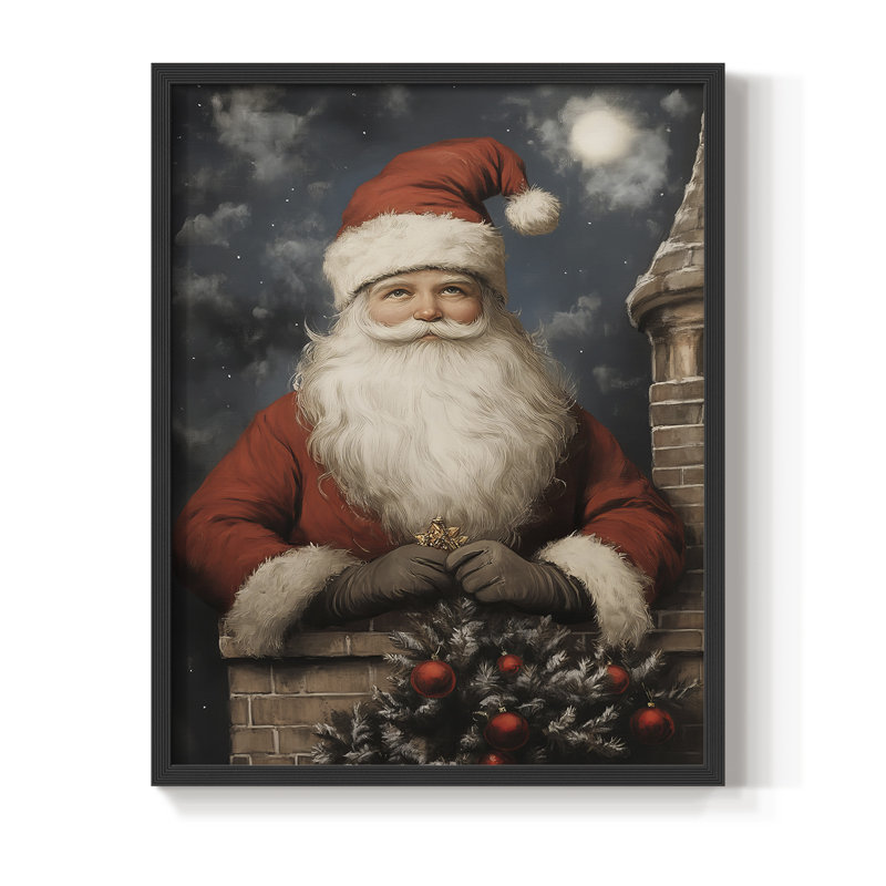 «Christmas Holiday Art», série 2, reproduction d'art encadrée - bois massif, H 11 po x l 9 po, Noir, noir, noir, noir