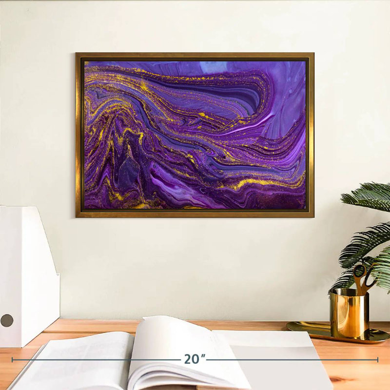 Cerisier mauve, Cadre flottant doré, 13 po x 9 po