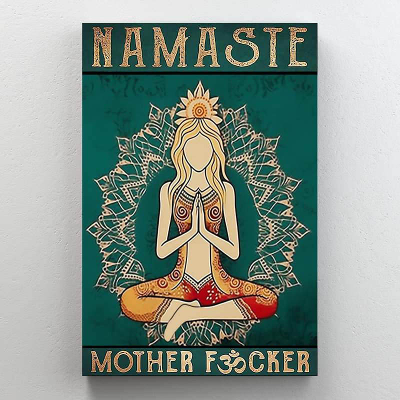 «Yoga Namaste» sur toile, impression, H 14 po x l 11 po x P 1,25 po