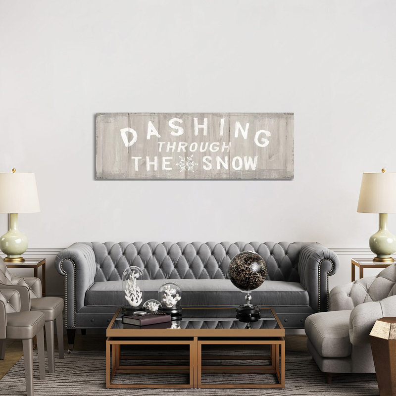 Woodland Holidays Sign I Warm Gray V2 by Danhui Nai - Wrapped Canvas Panoramic Painting, 152.4 cm H x 50.8 cm W x 1.91 cm D
