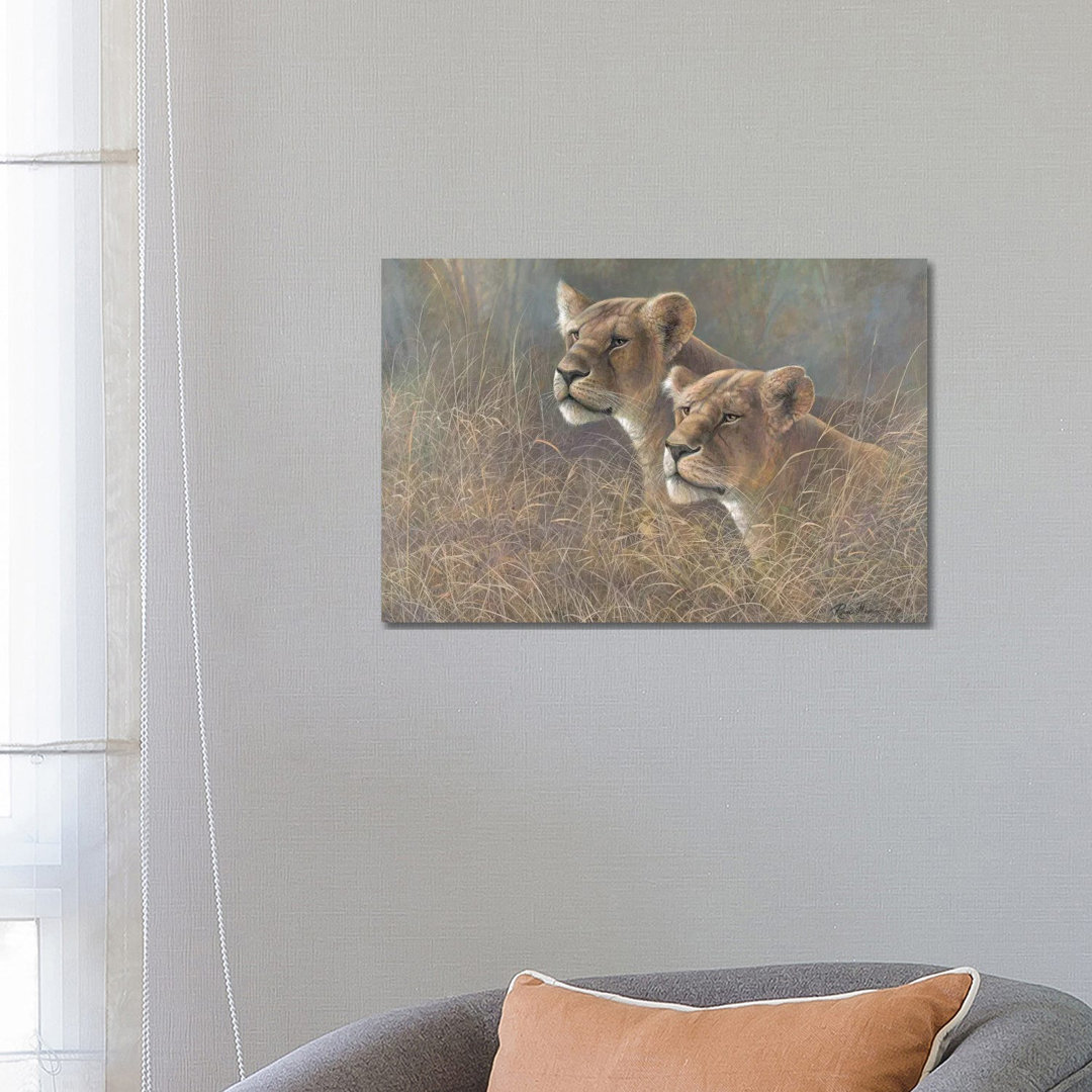 Sisters Of The Serengeti von Ruane Manning - Galerie-umwickelte Leinwand Giclée auf Leinwand