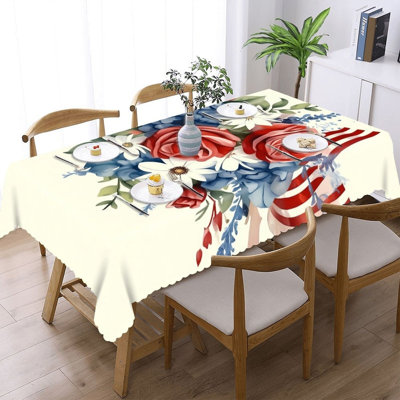 Housse de table rectangulaire rouge avec bordure festonnée 60 x 120 po