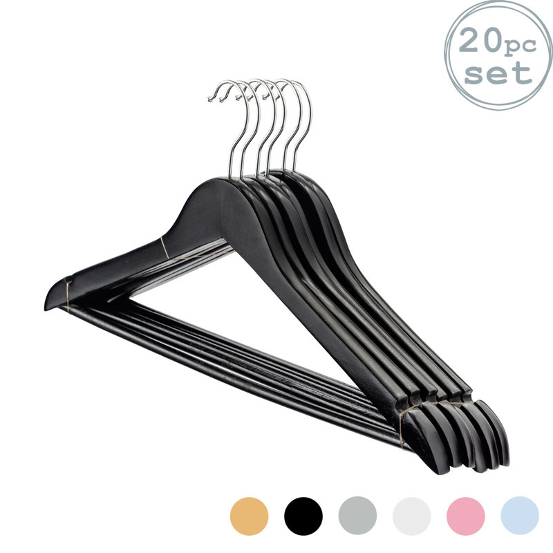 Harbour Housewares - Wooden Coat Hangers, Black