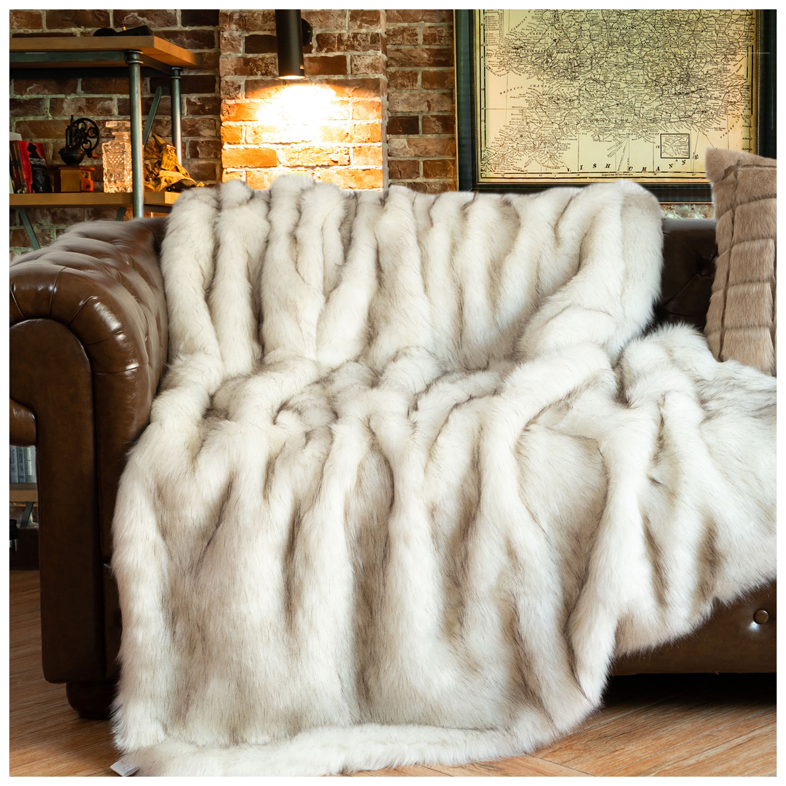 Marrakesh Faux Fur Throw Blanket, 51.18" W x 66.92" L
